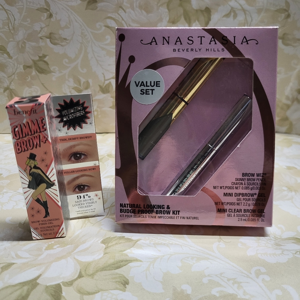 Benefit GimmeBrow 3 & ABH Mini Dipbrow & Brow Gel, NIB